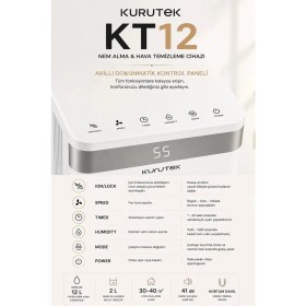 Resim Kurutek KT12 (Wi-Fi + ION) Nem Alma ve Hava Temizleme Cihazı 