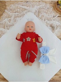 Resim Bal Peteği My Prince Taç Nakışlı İnci Fiyonklu Dantel Duvaklı Delüks Kundak Bebek Battaniyesi Mavi Çok Renkli 