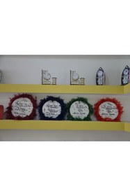 Resim Aker Hediyelik Beyaz Isim Yazılı Zilli Tüylü Otriş Deri Tef Gelin Tefi Kına Gecesi Orta Boy 27 Cm 