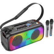 Resim Hoco BS54 Party Çift Mikrofonlu Bluetooth RGB Kablosuz Hoparlör - Siyah 389104 