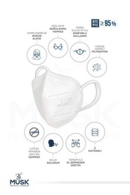 Resim Musk FFP2/N95 Maske Beyaz Renk 80 Adet 