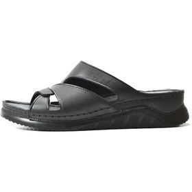 Resim Beety 113 Hakiki Deri Siyah Anatomik Ped Taban Kadın Terlik Siyah 