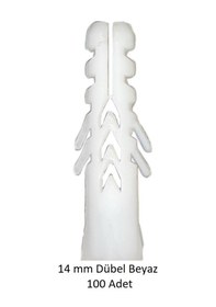 Resim Dübel, 14 mm Plastik Beyaz Dübel 100 adet 