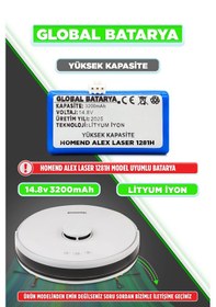 Resim Homend Alex Laser Power 1281h Batarya 3200mah Lityum İyon Pil 
