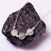 Resim Taş Sandığı Prehnite Taşı Gümüş Kolye 