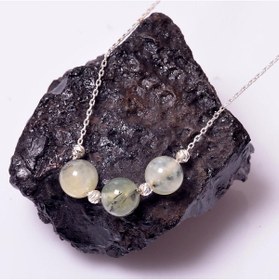 Resim Taş Sandığı Prehnite Taşı Gümüş Kolye 