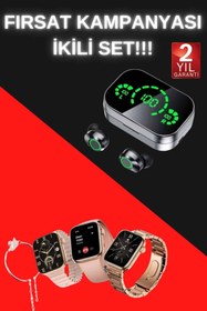 Resim FTA TİCARET Yeni Nesil Kaliteli Akıllı Saat ve Kablosuz Bluetooth Kulaklık Yüksek Ses Kaliteli 