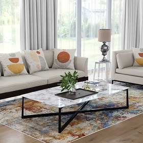 Resim Monnhein Yıkanabilir Halı ve Yolluk - Kaymaz Tabanlı Salon Halısı, Mutfak Halısı, Modern Dijital Baskı Tasarım (0190) 