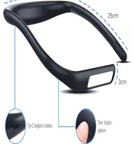 Resim DEANB 3 Kademe Işıklı 270° Ayarlanabilir Şarjlı LED Boyun Okuma Lambası Taşınabilir Kitap Işığı 