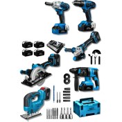 Resim 6lı Set Bl Motor Matkap Hilti Taşlama Somun Sıkma Dekupaj Testere Daire Testere Makinesi 