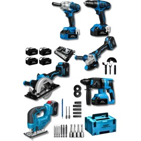 Resim 6lı Set Bl Motor Matkap Hilti Taşlama Somun Sıkma Dekupaj Testere Daire Testere Makinesi 