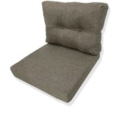 Resim Bahçe Balkon Mobilyası Minderi 1 Adet Minder, 1 Adet Kırlent Cappuccino 