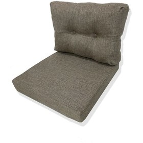 Resim Bahçe Balkon Mobilyası Minderi 1 Adet Minder, 1 Adet Kırlent Cappuccino 