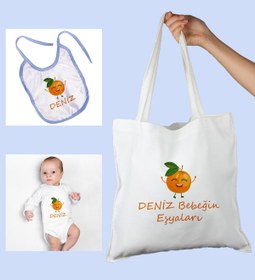 Resim Ejoya Bebeklere Özel Çantasında Kişiye Özel Zıbın Ve Önlük Bebek Hediye Seti 109994 