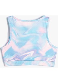 Resim Koton Sporcu Yarım Atlet Kolsuz Pencere Detaylı Batik Desenli Mavi Desenli 4skg30045ak Mavi 