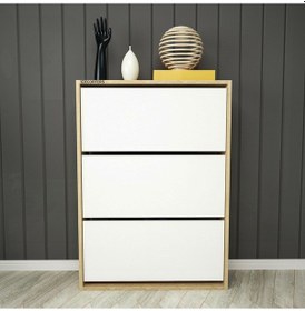 Resim Belen Ayakkabılık Meşe Beyaz - Meşe 