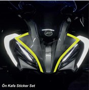 Resim Cfmoto 250sr Ön Kafa Sticker Etiket Modeli Neon Sarı 
