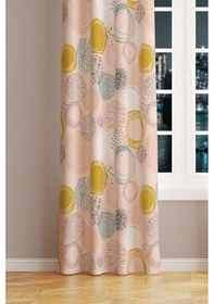 Resim Xero Floral 1 Desenli Süet Oturma Odası Salon Fon Perde Baskılı Ekstrafor Büzgü Tek Kanat Prd-1081 Çok Renkli 