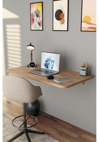 Resim Katlanabilir Duvara Monte Masa - 50x90 Cm Ofis, Ev Çalışma Masası Atlantik Çam 