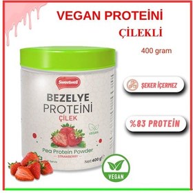 Resim Sweetwell Çilek Aromalı Vegan Bezelye Proteini Tozu 400 G 