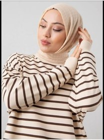 Resim MB-MODA BİZİMLE Kadın Siyah Çizgili Tunik 