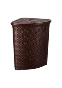 Resim Omnipazar Sy-4627 Plastik Hasır Desen Üçgen Kirli Çamaşır Sepeti Kahverengi 