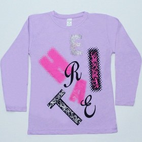 Resim Hçm Kız Çocuk Uzun Kollu Tshirt Pullu Harf Baskılı Bisiklet Yaka E9 Lila 