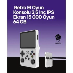 Resim R36S 64 GB Retro Oyun Konsolu – Çoklu Emülatör Desteği, Linux Tabanlı Açık Sistem 