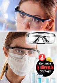 Resim Genel Markalar 3 Adet Airsoft & Paintball Göz Koruma Çok Amaçlı Güvenlik İnşaat Hırdavat Gözlüğü Laboratuvar Gözlük 