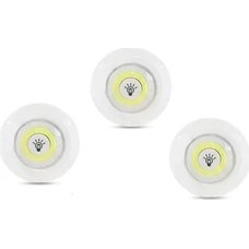 Resim Chermik Uzaktan Kumandalı 3 Lü Spot LED Lamba Kablosuz Pilli Işıldak 