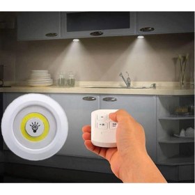 Resim Chermik Uzaktan Kumandalı 3lü Spot LED Lamba Kablosuz Pilli Işıldak 