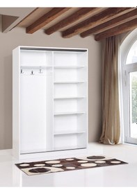 Resim Doğandekorasyon Bora 120 Cm Sürgülü Dolap Gardırop Vestiyer Portmanto 