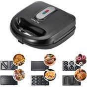 Resim SOKANY 6'sı 1 Arada 750W Sandviç Makinesi, Waffle Makinesi, Kontak Izgarası, Donut Makinesi ve Daha Fazlası 