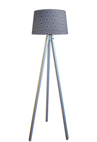 Resim Lambada Masif 3 Ayaklı Lambader Tripod( Mandala Çiçek Desen -beyaz Ayak ) 