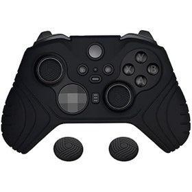 Resim playvital Xbox Elite Wireless Controller Series 2 için kılıf, kılıf, kaymaz koruyucu kılıf, ergonomik kılıf, Xbox Elite Series 2 (Samurai sürümü, siyah) için kapak ve Thumbstick kapakları 