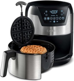 Resim Gourmia 2 in 1-5-Quart Digital Hava Fritöz, Waffle Plaka,1700W,Programlanabilir 