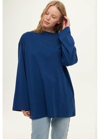 Resim Manuka Geniş Kol Oversıze Tshırt İndigo Indigo 