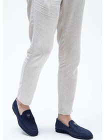 Resim Giampiero Nicola Erkek Hakiki Deri Lacivert Nubuk Loafer Ayakkabı 664 L40262 Erk Ayk Y23 Navy Nubuk Lacivert 