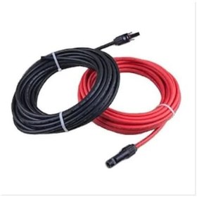 Resim Solar Kablo Güneş Paneli 6MM İle İnverter Arası Uçları Konnektörlü 5M Kırmızı + 5M Siyah 