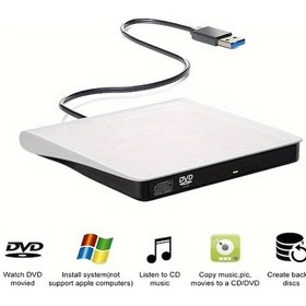 Resim Dream011 Beyaz 2li/1li Hızlı Aktarımlı Taşınabilir Dvd Sürücü - C Ve Type-c Uyumlu Cd/dvd +/-rw Yazıcı 