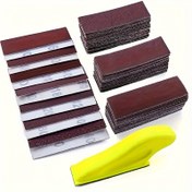 Resim 36/71 el zımpara araçları seti, 8.89 cm x 2.54 cm mini detay parmak ucu zımpara bloğu, küçük alanlar için küçük zımpara araçları, 80-600 göz ıslak kuru kanca ve halka zımpara kağıdı, marjinaler, ahşap işleri için uygun 