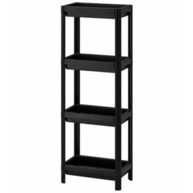 Resim Mashotrend Siyah Vesken Mutfak Banyo Raf Ünitesi - Banyo Dolabı Havluluk 4 Katlı 23 X 100 Cm 