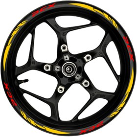 Resim Ogec Worx PCX kırmızı yazılı turuncu reflektif pençe şeritli 