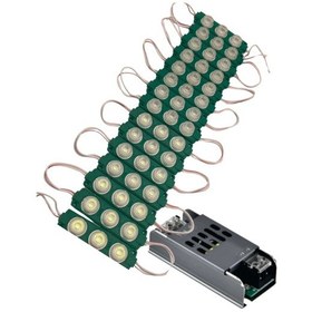 Resim 20 Adet 12 Volt 3 Watt 3 Lensli Yeşil 3030 Smd Led Modül 5a Slim Trafo Set 