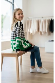 Resim Minimoda Kids Kız Çocuk Yazı ve Desenli Uzun Triko Hırka 