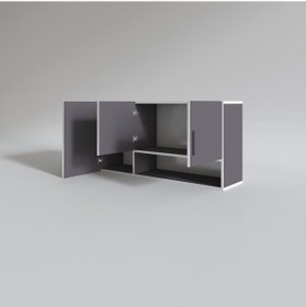 Resim Kenzlife hazır mutfak mirandus22 gri 060*120*22 mutfak banyo dolabı kapaklı raflı 