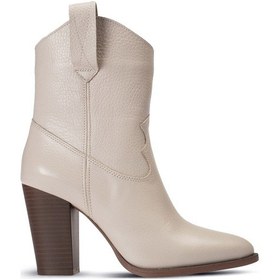 Resim Deery Hakiki Deri Bej Rengi Kadın Bot Bej (539861683) Bej 