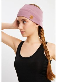 Resim Kadın Pamuklu Kaşkorse, Kaymaz, Terletmez, Ultra Hafif, Spor Saç Bandı Bandana - Tek Ebat / Gül Kurusu Gül Kurusu 