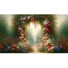 Resim Venspor Büyüleyici Çiçek Geçidi Arkaplan 200 x 150 cm Fon Duvar Örtüsü 