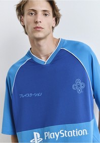 Resim Mavi - Playstation Baskılı Mavi Forma Tişört 0612939-70772 Mavi 
